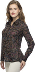 Wisstler Women's Floral Print Casual Shirt
