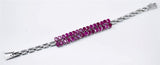 YugshaJewels Silver Ruby Rhodium Bracelet