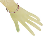 YugshaJewels Sterling Silver Ruby Rhodium Bracelet