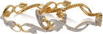Zeneme Alloy Cubic Zirconia Yellow Gold Bangle Set