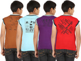 Zippy Printed Boy's V-neck Multicolor T-Shirt