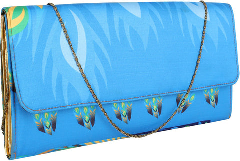Zoe Marciano Blue Heavy-duty satin wong fabric  Clutch